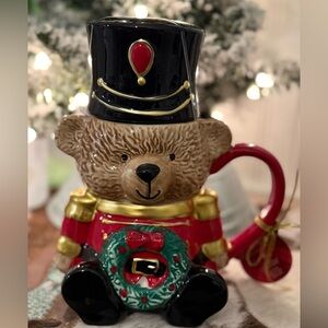Holiday Nutcracker Bear Mug - Red and Black